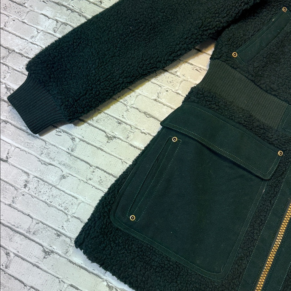 Pendleton womens XS green juniper tonal fleece full zip up jacket EUC - Picture 5 of 7